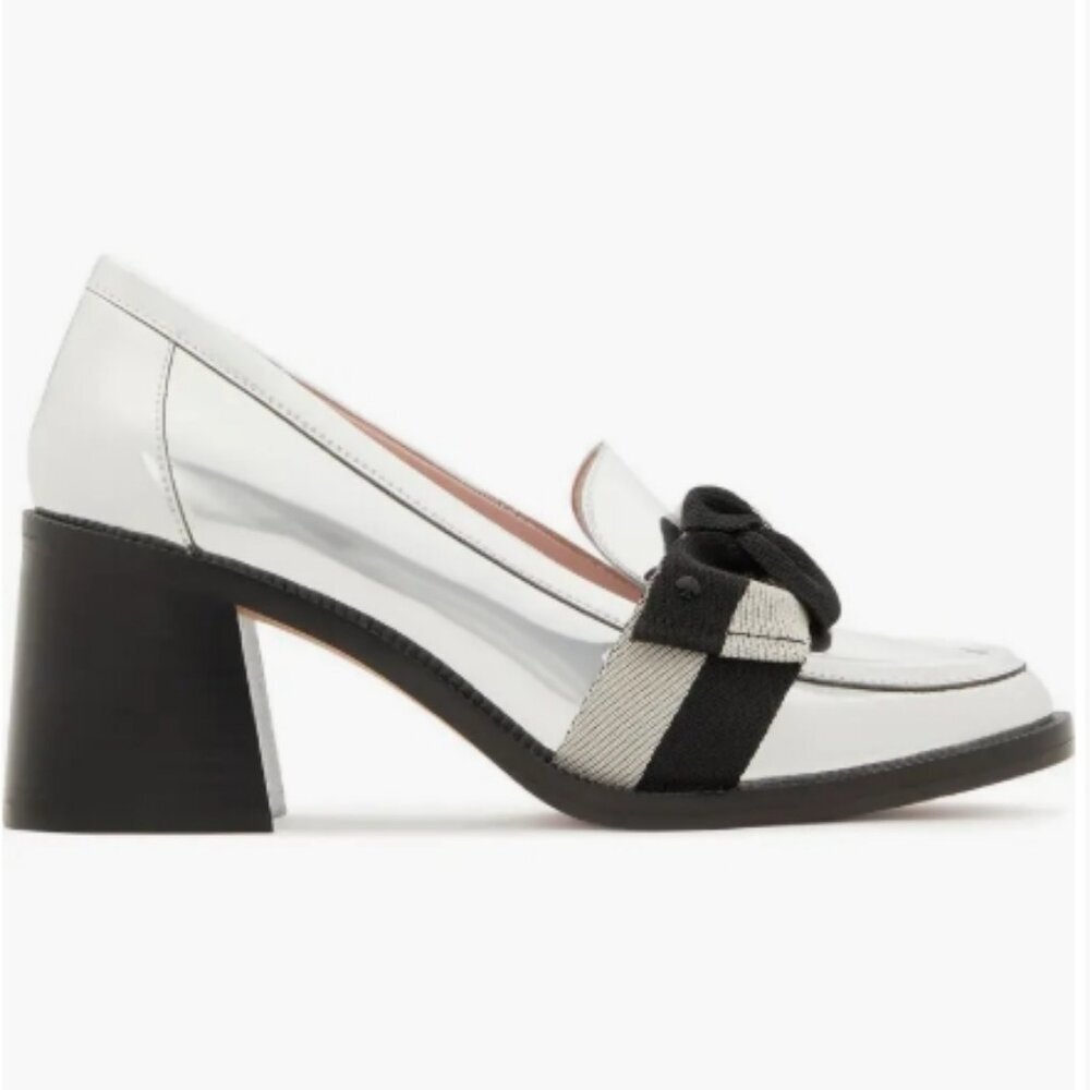 Kate Spade New York Leandra Block Heel Loafers – Silver – Size 9 – NWT - Picture 3 of 8